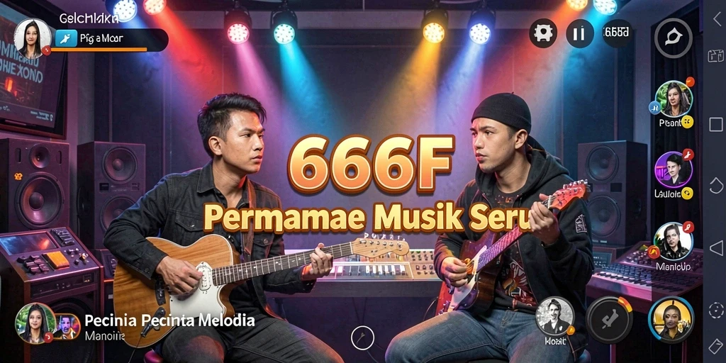 Tampilan gameplay seru di 666F dengan berbagai pilihan lagu.