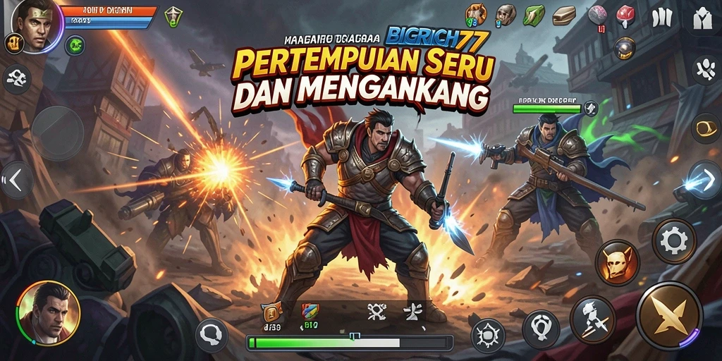 Tampilan gameplay intens dari BIGRICH77 dengan karakter yang beraksi.