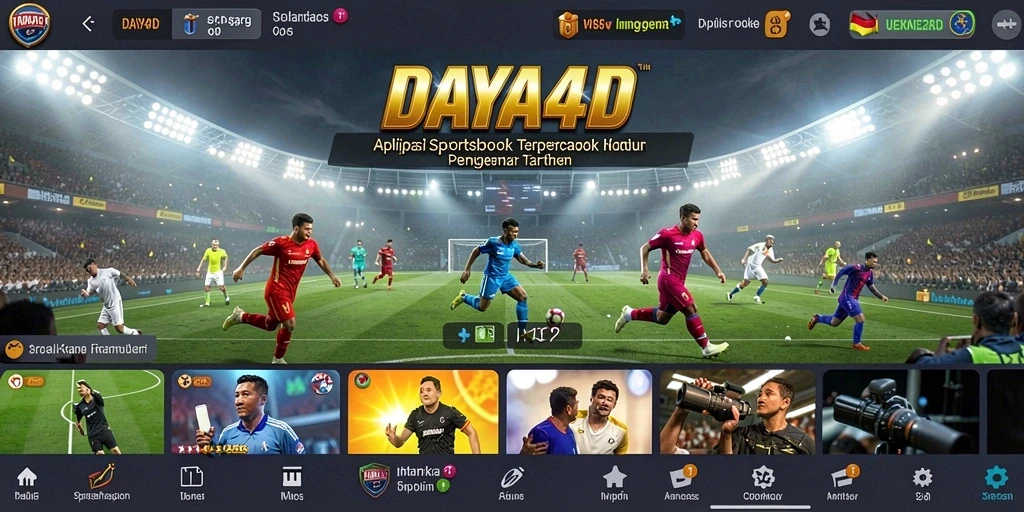 Tampilan antarmuka aplikasi DAYA4D untuk taruhan olahraga.