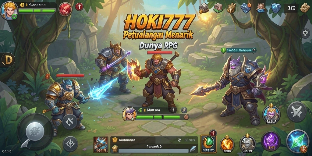 Screenshot utama HOKI777 menampilkan petualangan RPG yang mendebarkan.