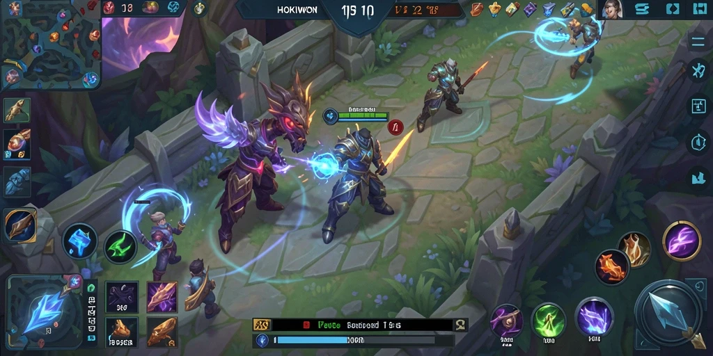 Tampilan menarik gameplay HOKIWON dalam pertarungan tim.