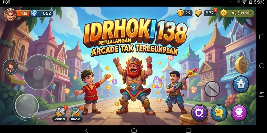 Screenshot permainan IDRHOKI138 menunjukkan aksi seru dalam level Arcade.
