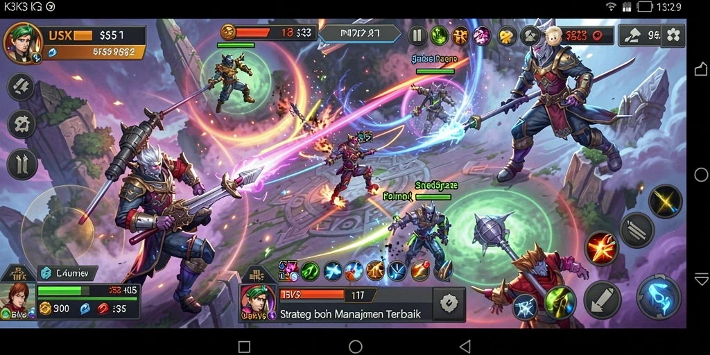Screenshot utama K3K3 menampilkan aksi gameplay SLG yang intens.