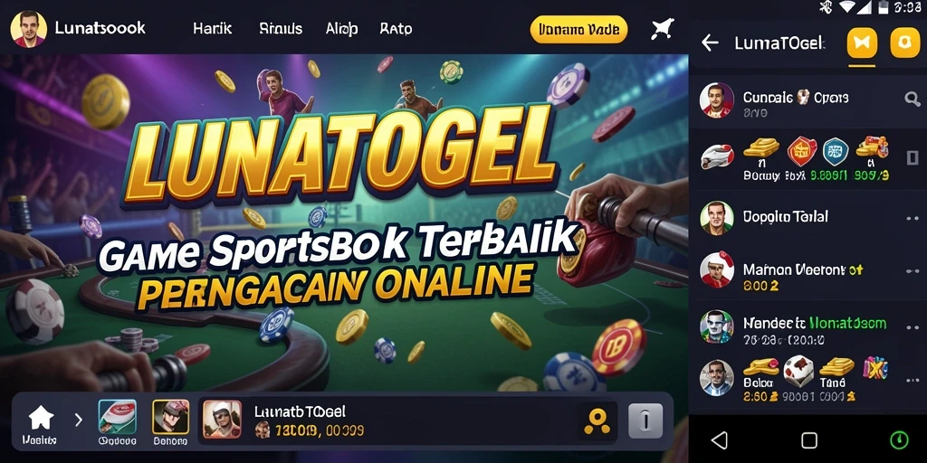 Tangkapan layar LUNATOGEL yang menunjukkan aktivitas taruhan olahraga.