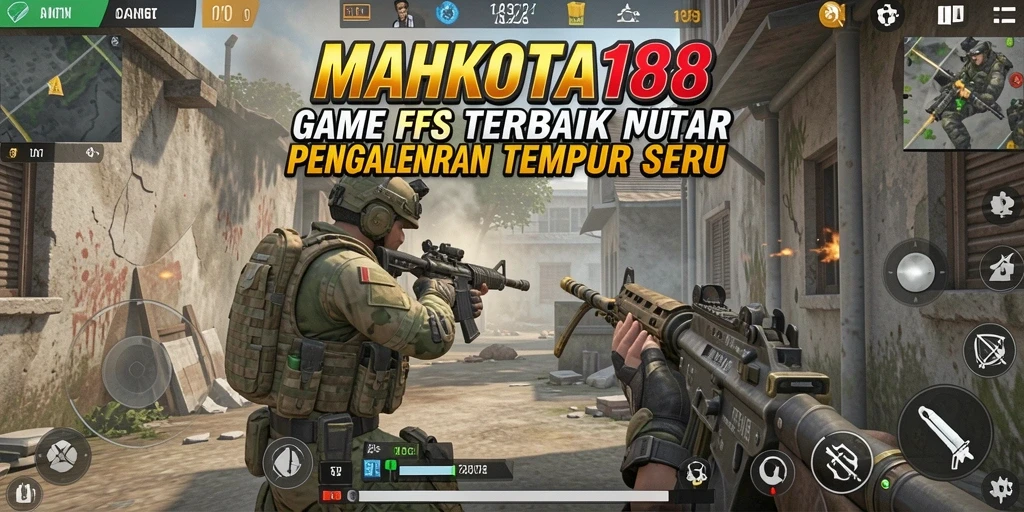 Screenshot gameplay MAHKOTA188 dengan aksi tembak-menembak yang mendebarkan.