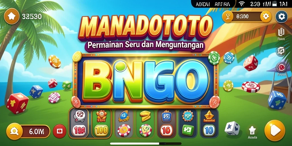 Tampilan gameplay Bingo yang menarik dan seru di MANADOTOTO.