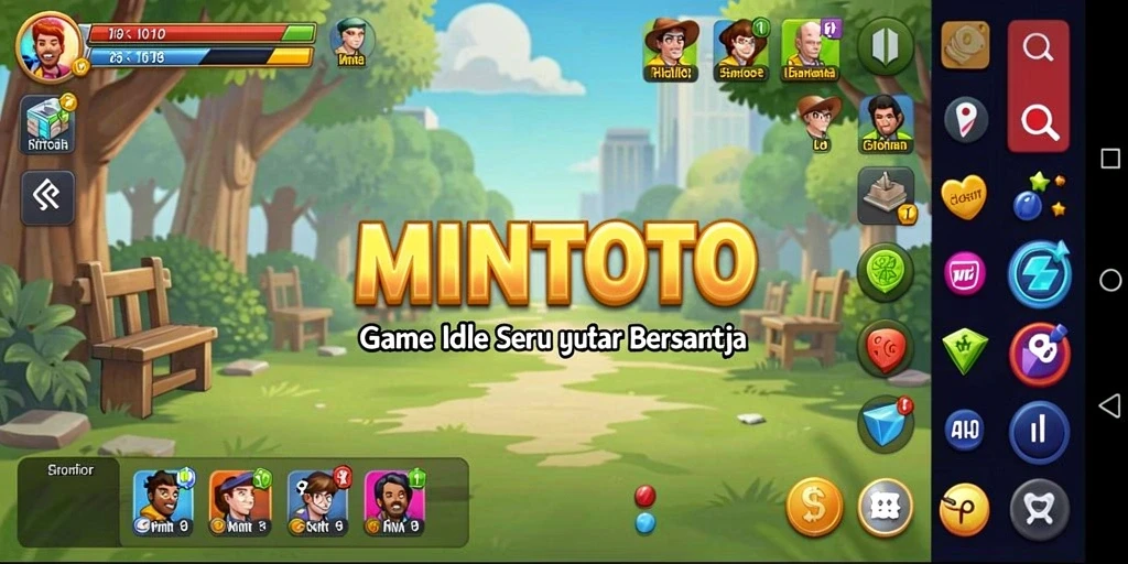 Screenshot gameplay MINTOTO menunjukkan pengalaman bermain Idle yang menghibur.