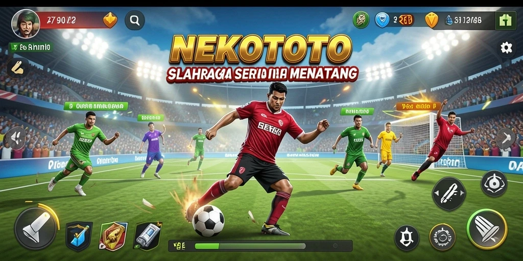 Tampilan seru gameplay NEKOTOTO yang penuh aksi olahraga.