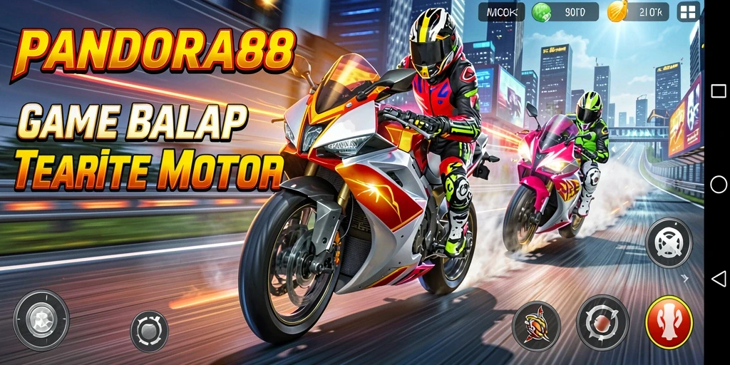 Tampilan gameplay menarik dari PANDORA88 dengan balapan motor yang mendebarkan.