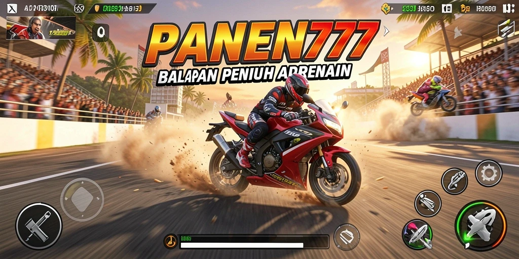 Gameplay seru dalam balapan motor yang mendebarkan.