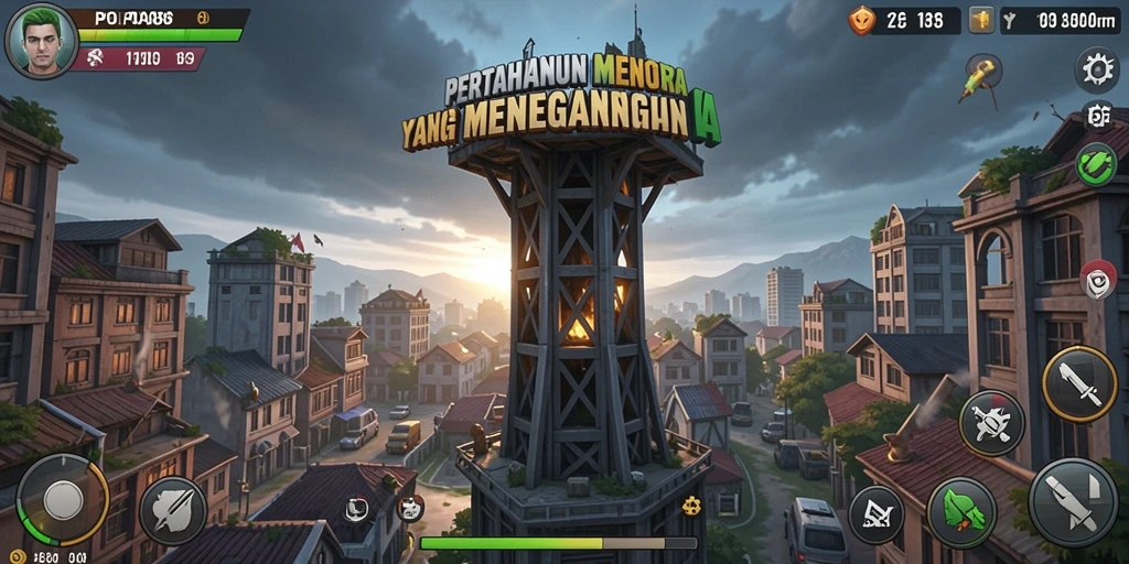 Tampilan aksi menegangkan di game Tower Defense POA88.