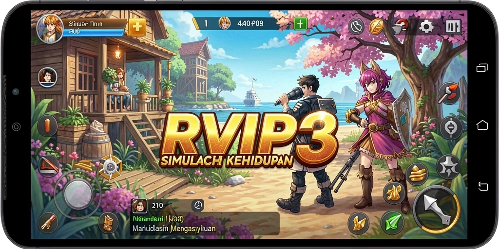 Screenshot gameplay RVIP3 yang menunjukkan karakter dalam aksi.