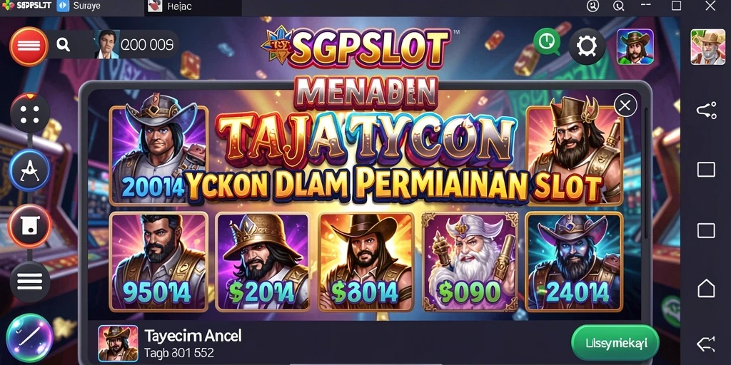 Screenshot menunjukkan gameplay seru dan strategi manajerial dalam SGPSLOT.
