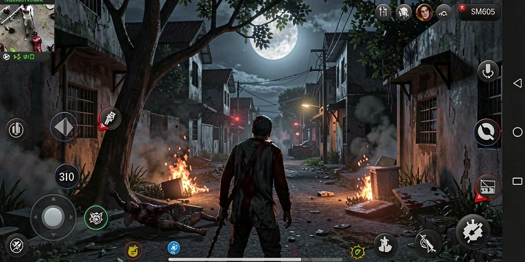 Screenshot menampilkan aksi mendebarkan dan suasana mencekam dalam SM605.