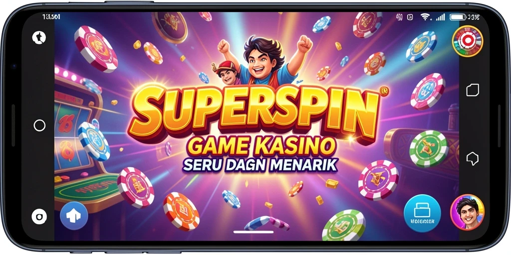 Tampilan gameplay SUPERSPIN yang menarik dengan berbagai tema slot kasino.