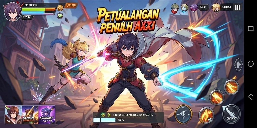 Tangkapan layar gameplay <strong>SVIP2</strong> menampilkan aksi karakter anime yang intens.