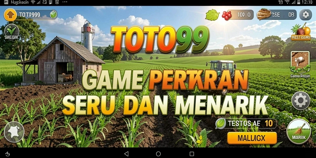 Tampilan gameplay TOTO99 dengan suasana pertanian yang cerah dan menarik.