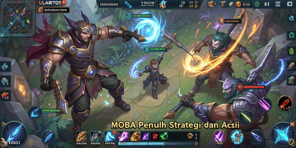 Tangkapan layar ULARTOTO menampilkan aksi seru dalam pertempuran MOBA.